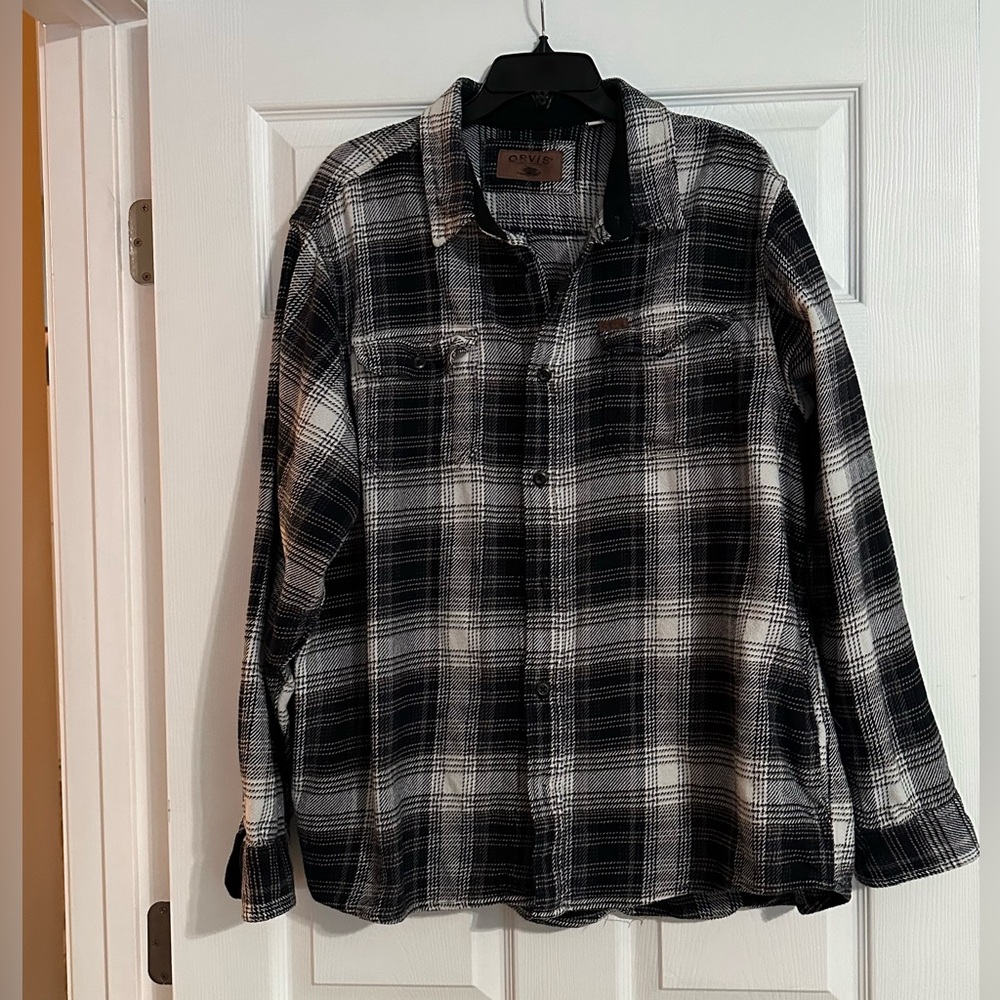 Orvis Men's Plaid Flannel Shirt - Size‎ XXL
